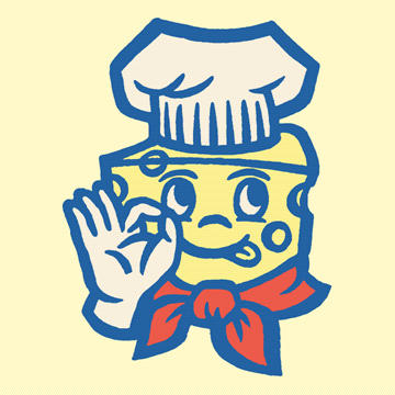 A happy chef made of swiss cheese A happy chef made of swiss cheese